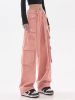 Eg American retro hiphop pink overalls