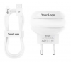 Fast Travel Charger With LED Light Wholesale Hot Sale BAVIN PC566Y 2.4A 2USB Mobile Chargers With Lightnings Cable