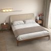 Custom Hotel Furniture Modern Style Hotel Room Wood Bed With Fabric Up-Holstered Factory Direct Sale