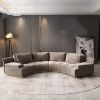 Modern Luxury C Shape Recliner Upholstered 5 Star Hotel Lobby Velvet Sectional Sofa Living Room Set Furniture Sofas