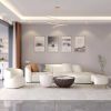Hospitality Furniture Luxury Hotel Living Room Bedroom Furniture Cream White Sectional Lobby Sofa Sets