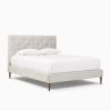 Modern Simple Design Hotel Furniture Bedroom Set Wooden Frame Upholstered Bed Wood Legs Guest Room Bed Can Be Customized