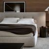 Luxury Hotel Furniture Modern Style Solid Wood Bedroom Furniture Fabric hotel Bed Design with high Soft headboard