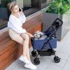 Bello sp02f Dog/Cat Pet stroller with detachable basket with four wheels rotating 360 degrees