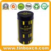 Round metal box tea tin with inner airtight lid