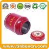 Round tea tin box