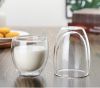 250ml 350ml 450ml Double Wall Glass Coffee Mug Glass Cups