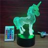 Unicorn Night Light for Kids 3D Illusion Night Lamp 16 Colors Changing with Remote Control Room Decor Gifts for Children