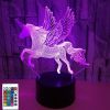 LED Night Light for Kids 3D Illusion Night Lamp 16 Colors Changing with Remote Control Room Decor Gifts for Children