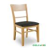 Wooden chair for restaurant, dining room, cafe, with firm backrest, synthetic leather mattress surface