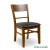 Wooden chair for restaurant, dining room, cafe, with firm backrest, synthetic leather mattress surface