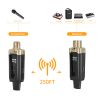 Wireless XLR Microphone Transmitter and Receiver 250ft, UHF Wireless Microphone System