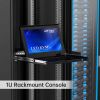 MT-VIKI 1U Rack Mount KVM Console, 8 Port KVM VGA Switch W/15.6&#039;&#039; LCD Monitor, 1080P, Integrated Touchpad+Keyboard+8 KVM Cables
