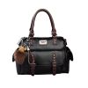 High Quality Oil Wax Retro Fashion Purse Hand Bag Large Capacity Nice Leather Rivets Tote Long Strap Stylish Crossbody Sling Bag Bright Messenger Bag Daily Work Briefcase