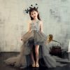 long tail luxury kids gown