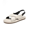 Sheepskin Leather With Cross Strap Flat Sandals For Women