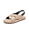 Sheepskin Leather With Cross Strap Flat Sandals For Women