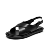 Sheepskin Leather With Cross Strap Flat Sandals For Women