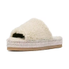 Rabbit Faux Fur Platform Sandals Flat Slippers Shoes For Women