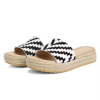 Flatform Sandals Open Toe Slide-on Faux Leather Platform Summer Womens Espadrilles Slippers