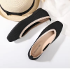 Toes Stretch Fabric Fly Knitted Casual Walking Ladies Shoes Women Flat