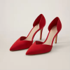 Elegant Red Bridesmaid Banquet Dress Set Feet Luxury Shoes Women High Quality Heels