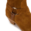 Custom Your Own Design Made New Model Stacked Heel Brown Cow Suede Leather Women Short Ankle Boots