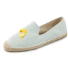 Casual Lemon Embroidery Leisure Walking Canvas Women Flat Loafer Espadrille Smoking Slipper