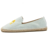 Casual Lemon Embroidery Leisure Walking Canvas Women Flat Loafer Espadrille Smoking Slipper