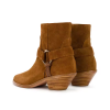 Custom Your Own Design Made New Model Stacked Heel Brown Cow Suede Leather Women Short Ankle Boots