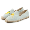 Casual Lemon Embroidery Leisure Walking Canvas Women Flat Loafer Espadrille Smoking Slipper