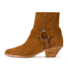 Custom Your Own Design Made New Model Stacked Heel Brown Cow Suede Leather Women Short Ankle Boots