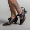 Heel Tap Dancing Shoes Performance Wear Training Dancewear Dance Hard-soled Women's Leather Black Cotton Fabric Shoes 