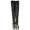 Sexy fashion wholesale custom logo winter platform thin high heel leather waterproof woman knee boots