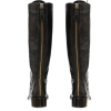 New design winter fashion vintage look wholesale customized black gothic low heel lace-up women knee boots