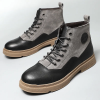 high quality black boots for men genuine leather designer luxury brand motorcycle touring hiker shoes