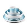 Morden Sky Blue Reactive Glaze Dinner Set 16pcs