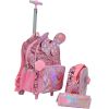 Fashion kids Trolley School Bags backpack with Wheels two side sequin