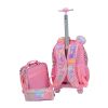 Fashion kids Trolley School Bags backpack with Wheels two side sequin