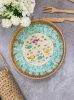 Hot Design 100% Natural Ceramic Rattan Round Tray Handwoven Serving Tray Eco-friendly Food Tray