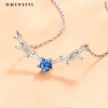 Trendy Hypoallergenic 45cm 2.8g Deer Antler Pendant Necklace Real Silver Necklace SGS