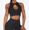 Wholesale Custom Logo Front Zipper Women′ S Sports Vest Yoga Crop Top Seamless Shockproof Bra