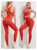 Women′s Workout Sets 2 Piece Bra Crop Top and Seamless Leggings Set Gym Clothes Yoga Outfits Wear Bodybuilding Suit
