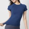 Dry Short Sleeve Round Neck Sports T-Shirt Running Fitness Breathable Yoga Sports Wear