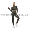 Women Activewear Sets Autumn and Winter Seamless Fitness Long-Sleeved Trousers 2 Pieces High Waisted Yoga Wear