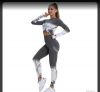 Seamless Tie-Dye Yoga Suit Quick Dry Fitness Suit Long Sleeve Workout Sport Wear