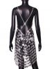 Handmade V-neck Backless PVC Sequin Chain Mirror Suspender Dress