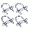 Square U-Bolt, Stainless Steel Square Bend U Bolts with Nuts and Frame Plate for Automobiles Trailer, Ski Boat, or Sailboat Trailer