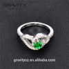 Wholesale Best Valentine Gift vogue jewelry 2 gram green diamond Arabic engagement ring for women