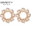 2017 latest top new model designs fashion brass plated 18K gold stud earring